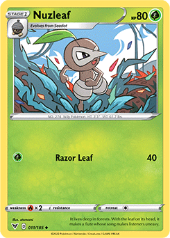 Sword & Shield Vivid Voltage 011/185 Nuzleaf