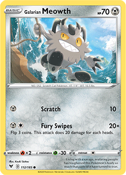 Sword & Shield Vivid Voltage 112/185 Galarian Meowth
