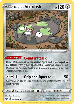 Sword & Shield Vivid Voltage 125/185 Galarian Stunfisk