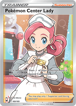 Sword & Shield Vivid Voltage 185/185 Pokémon Center Lady