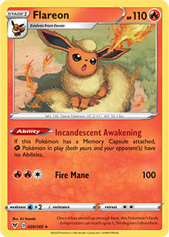 Sword & Shield Vivid Voltage 026/185 Flareon