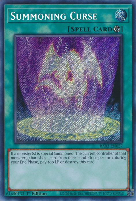 Quarter Century Bonanza RA03-EN057 Summoning Curse Secret Rare