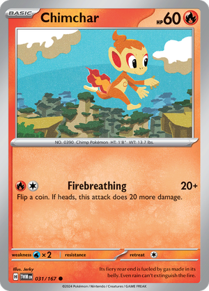 Scarlet & Violet Twilight Masquerade 031/167 Chimchar Reverse Holo
