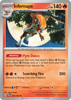 Scarlet & Violet Twilight Masquerade 033/167 Infernape Reverse Holo