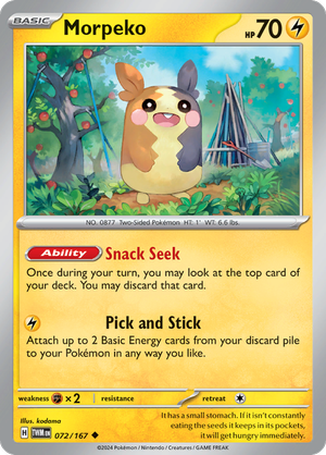 Scarlet & Violet Twilight Masquerade 072/167 Morpeko Reverse Holo