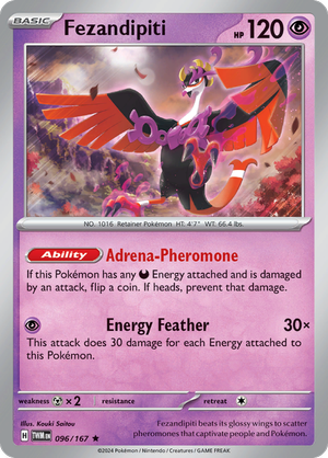 Scarlet & Violet Twilight Masquerade 096/167 Fezandipiti Reverse Holo