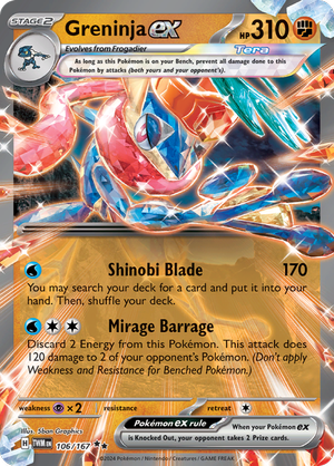 Scarlet & Violet Twilight Masquerade 106/167 Greninja ex