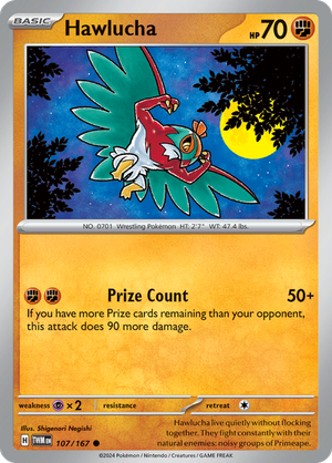 Scarlet & Violet Twilight Masquerade 107/167 Hawlucha Reverse Holo