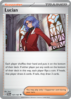 Scarlet & Violet Twilight Masquerade 157/167 Lucian Reverse Holo