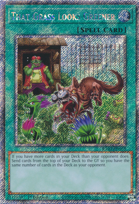 Quarter Century Bonanza RA03-EN063 That Grass Looks Greener Platinum Secret Rare