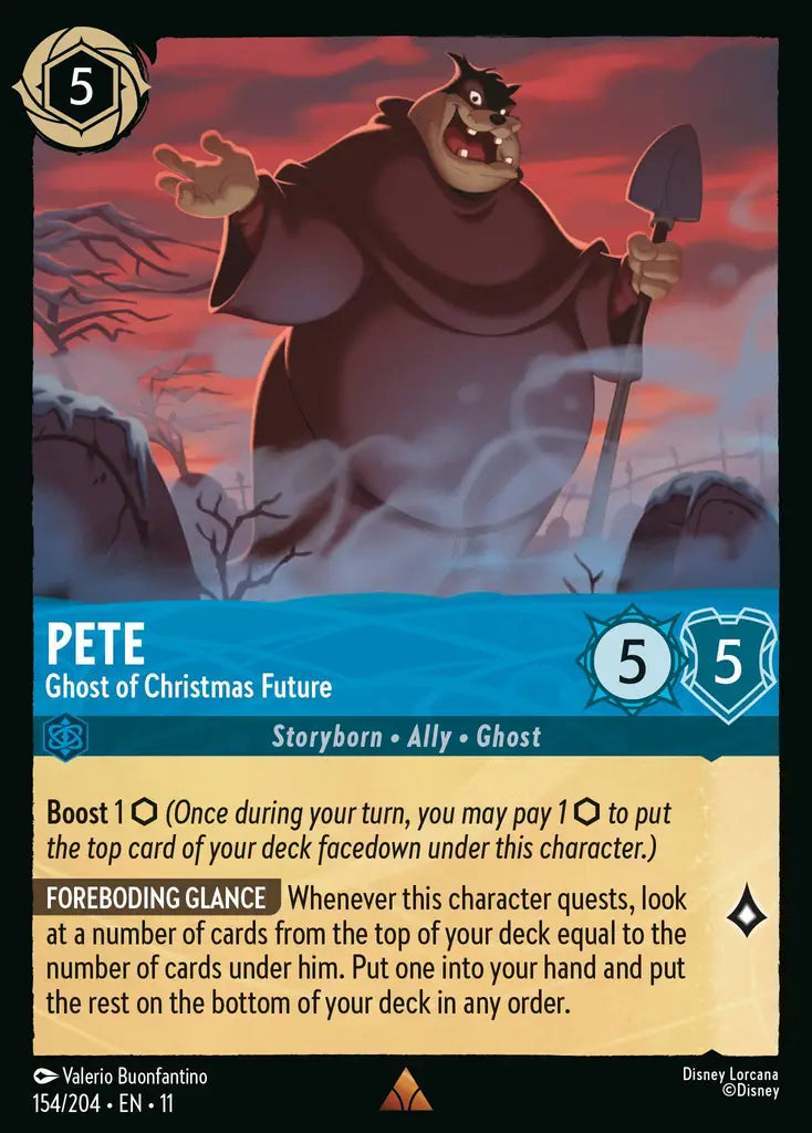 Disney Lorcana Winterspell 154/204 Pete - Ghost of Christmas Future