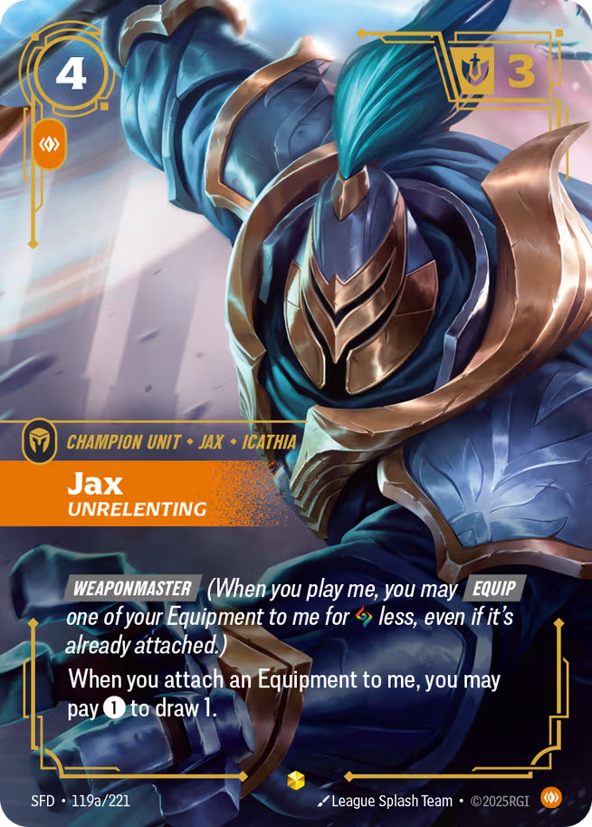 Riftbound: League of Legends TCG Spiritforged 119a/221 Jax, Unrelenting Alternative Art