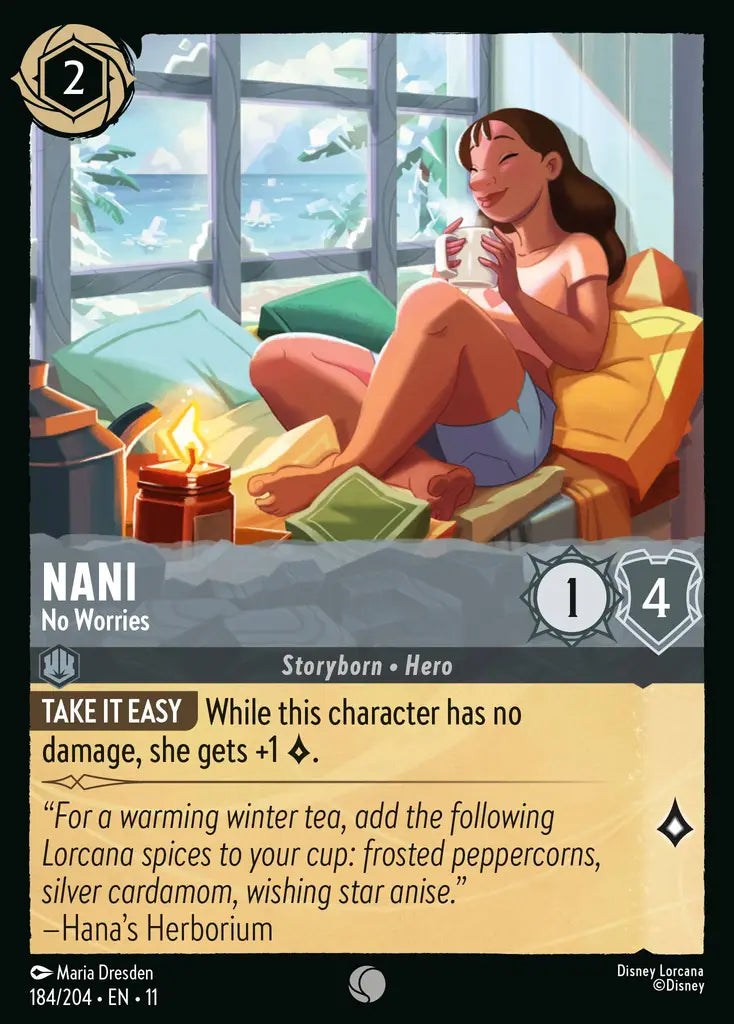 Disney Lorcana Winterspell 184/204 Nani - No Worries Foil