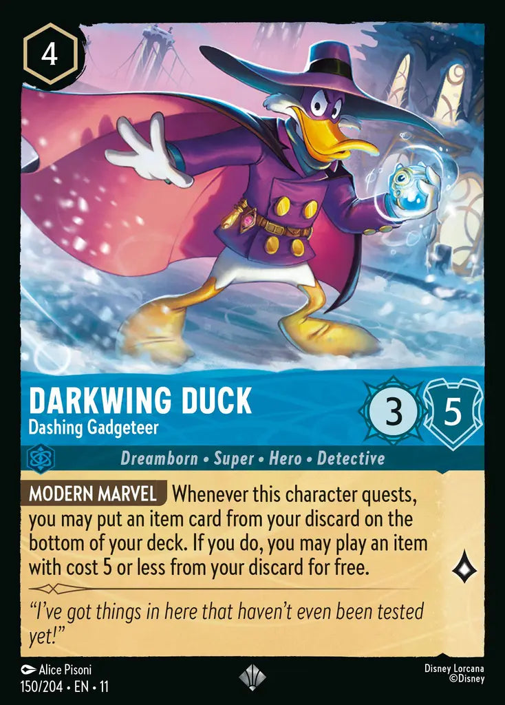 Disney Lorcana Winterspell 150/204 Darkwing Duck - Dashing Gadgeteer