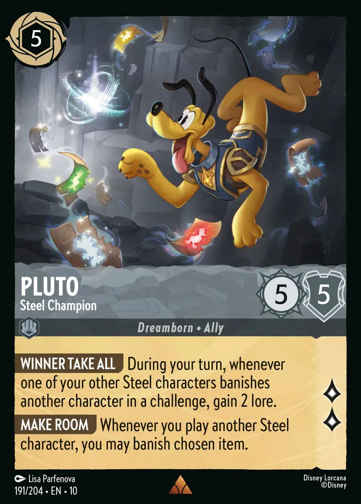 Disney Lorcana Whispers in the Well 191/204 Pluto - Steel Champion