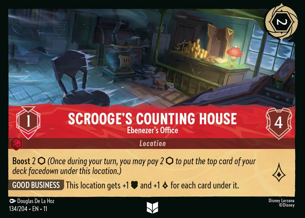 Disney Lorcana Winterspell 134/204 Scrooge's Counting House - Ebenezer's Office