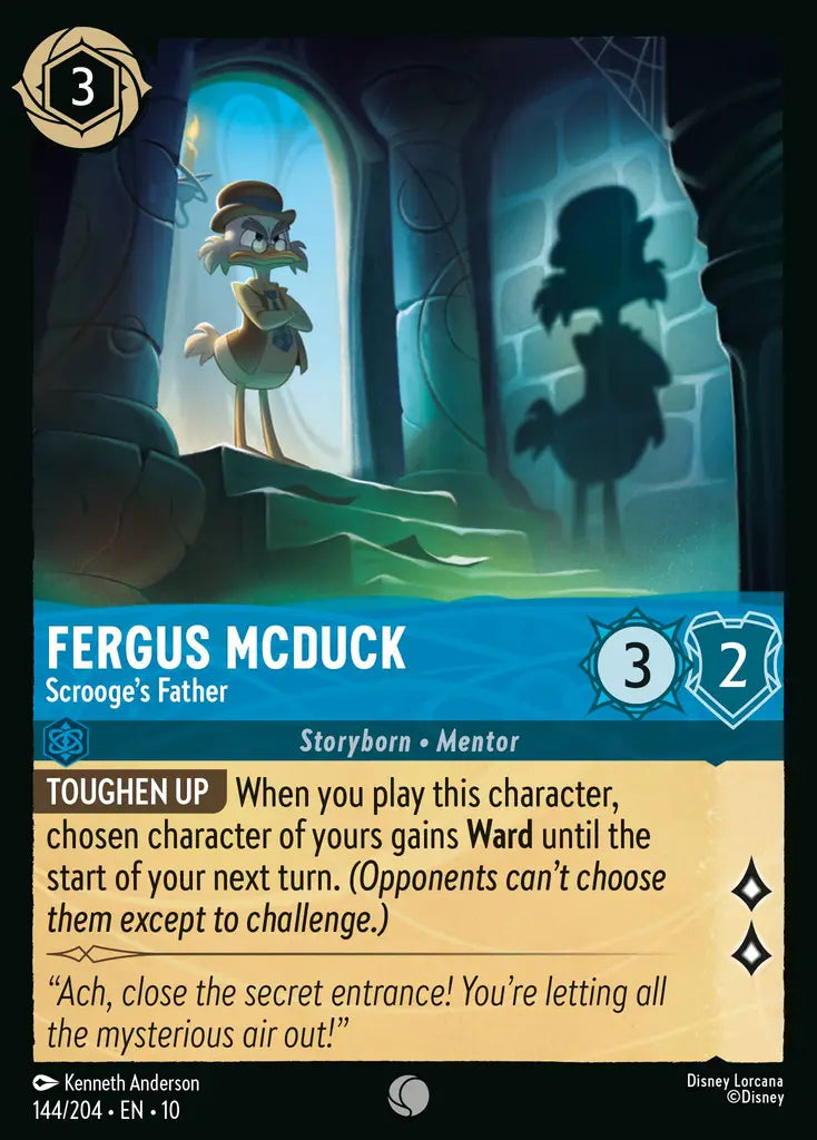 Disney Lorcana Whispers in the Well 144/204 Fergus McDuck - Scrooge's Father