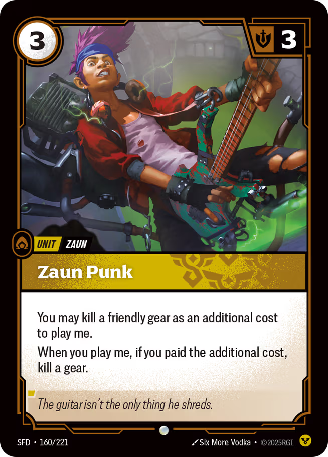 Riftbound: League of Legends TCG Spiritforged 160/221 Zaun Punk Foil