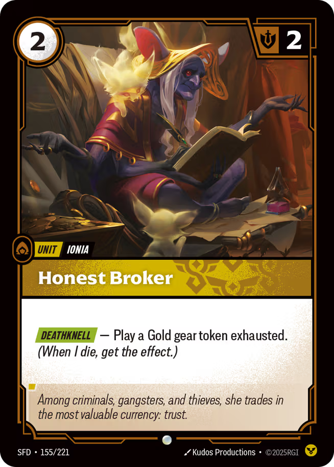 Riftbound: League of Legends TCG Spiritforged 155/221 Honest Broker Foil