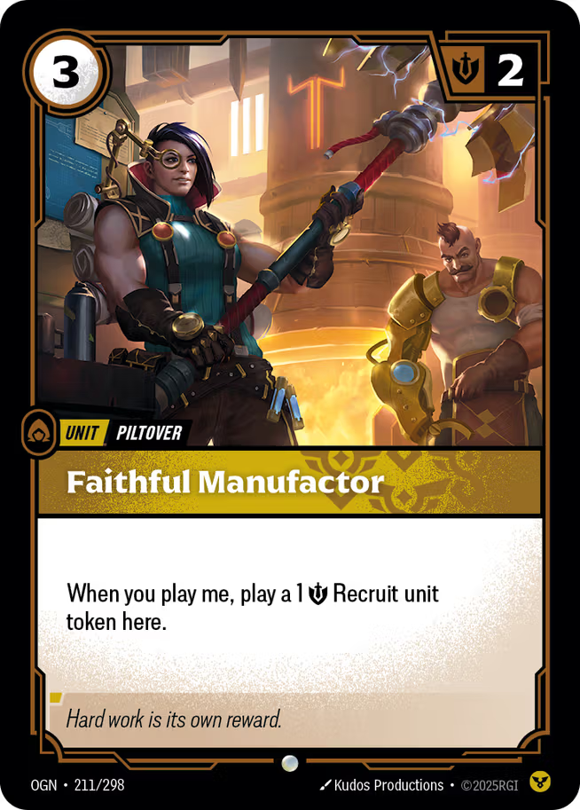 Riftbound: League of Legends TCG Origins 211/289 Faithful Manufactor Foil