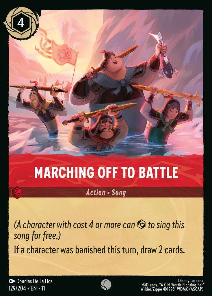 Disney Lorcana Winterspell 129/204 Marching Off to Battle Foil