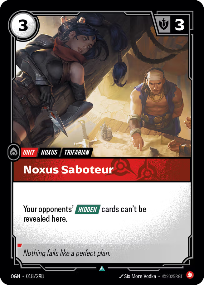 Riftbound: League of Legends TCG Origins 018/289 Noxus Saboteur Foil