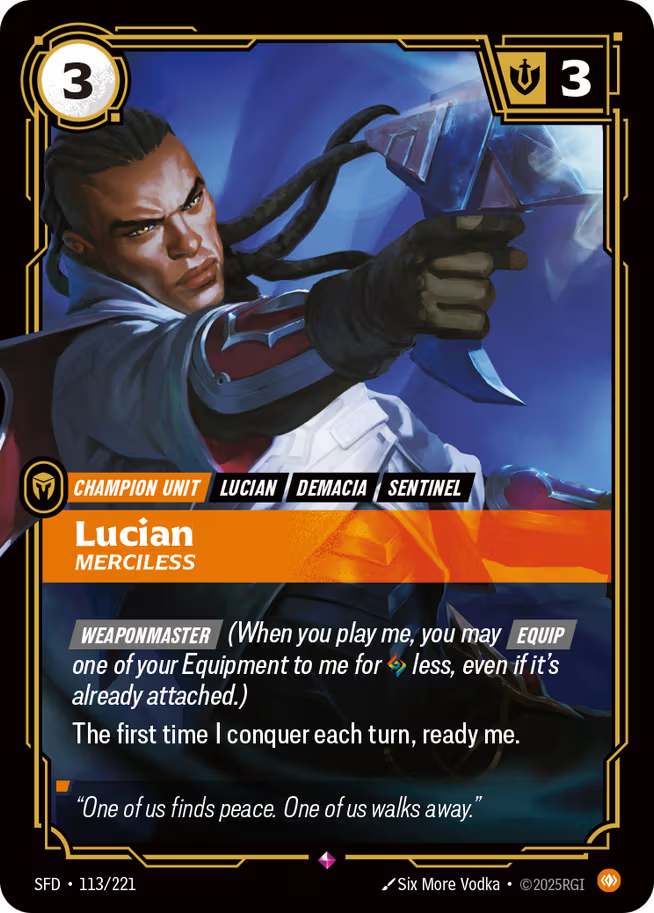 Riftbound: League of Legends TCG Spiritforged 113/221 Lucian, Merciless