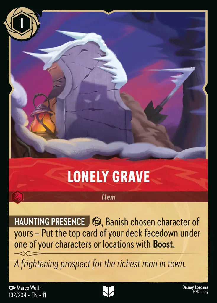 Disney Lorcana Winterspell 132/204 Lonely Grave