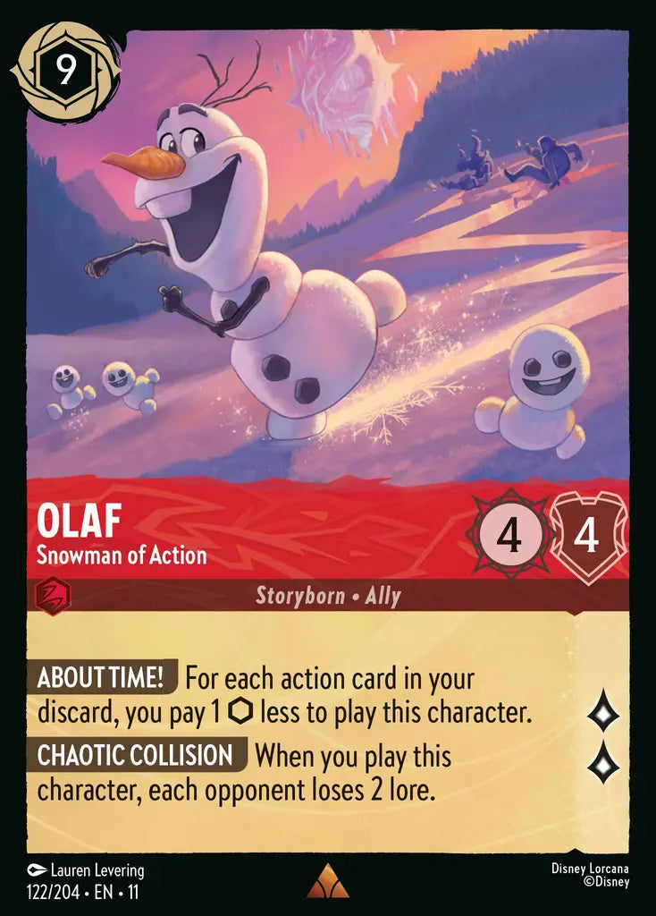 Disney Lorcana Winterspell 122/204 Olaf - Snowman of Action