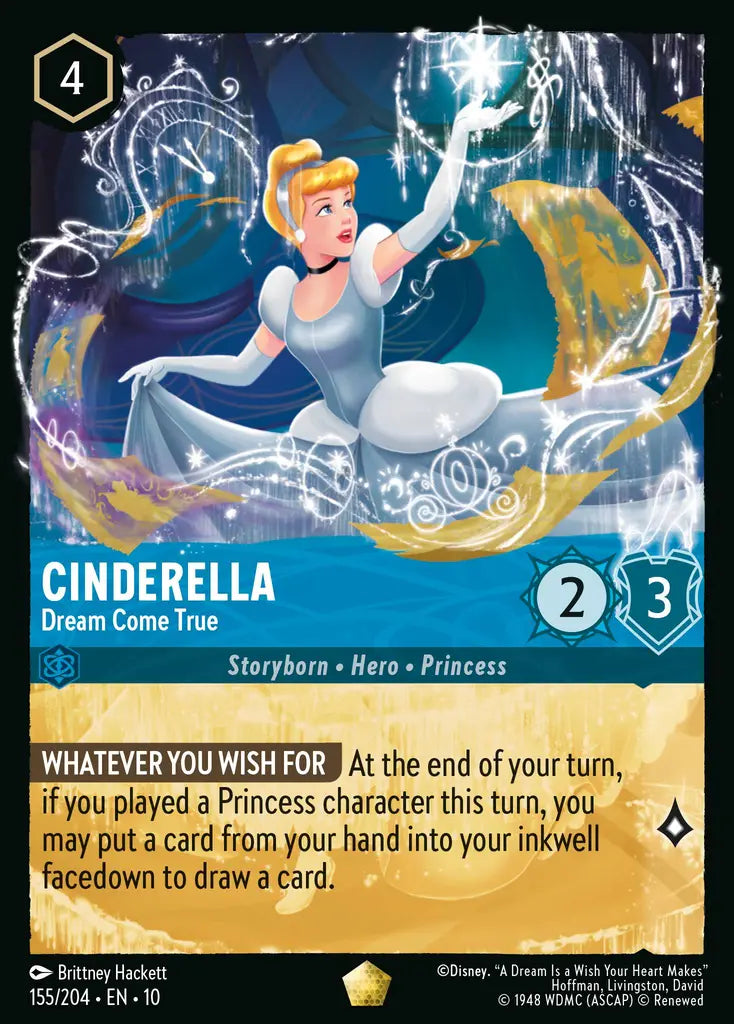 Disney Lorcana Whispers in the Well 155/204 Cinderella - Dream Come True