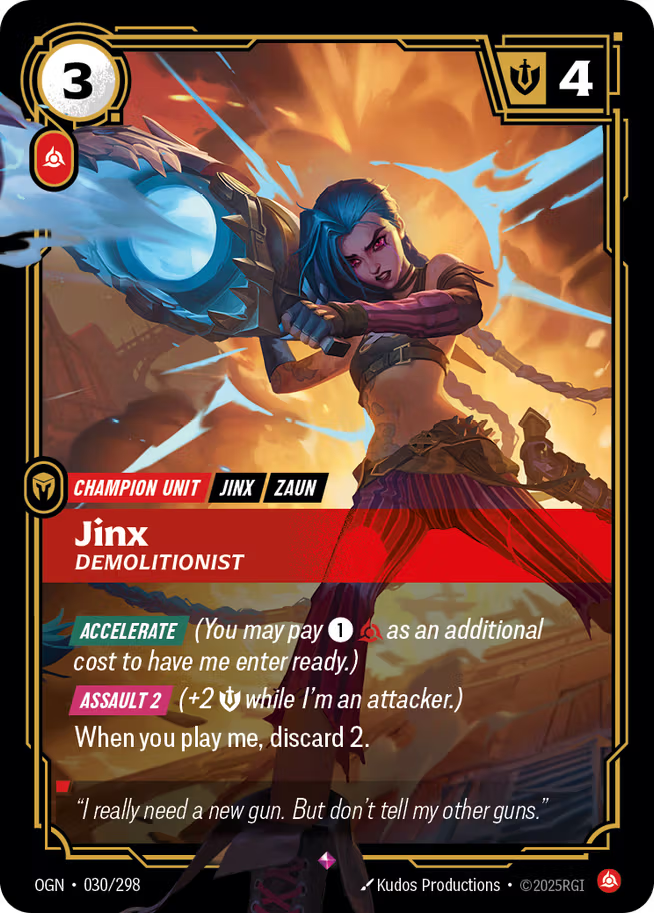 Riftbound: League of Legends TCG Origins 030/289 Jinx, Demolitionist