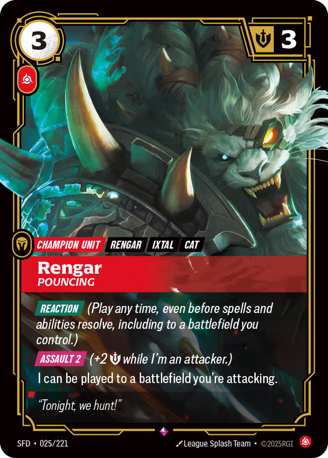 Riftbound: League of Legends TCG Spiritforged 025/221 Rengar, Pouncing