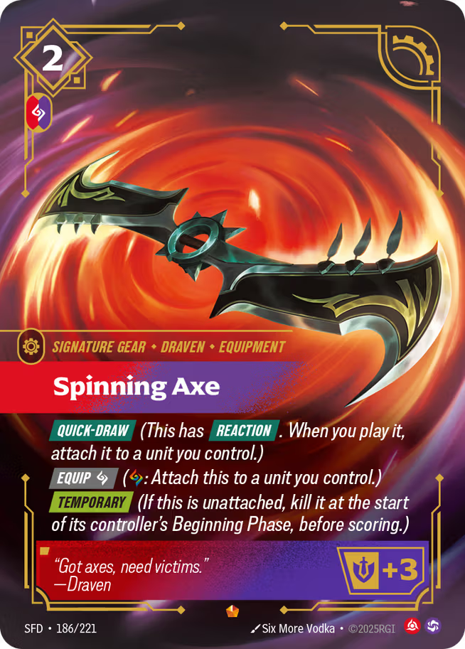 Riftbound: League of Legends TCG Spiritforged 186/221 Spinning Axe