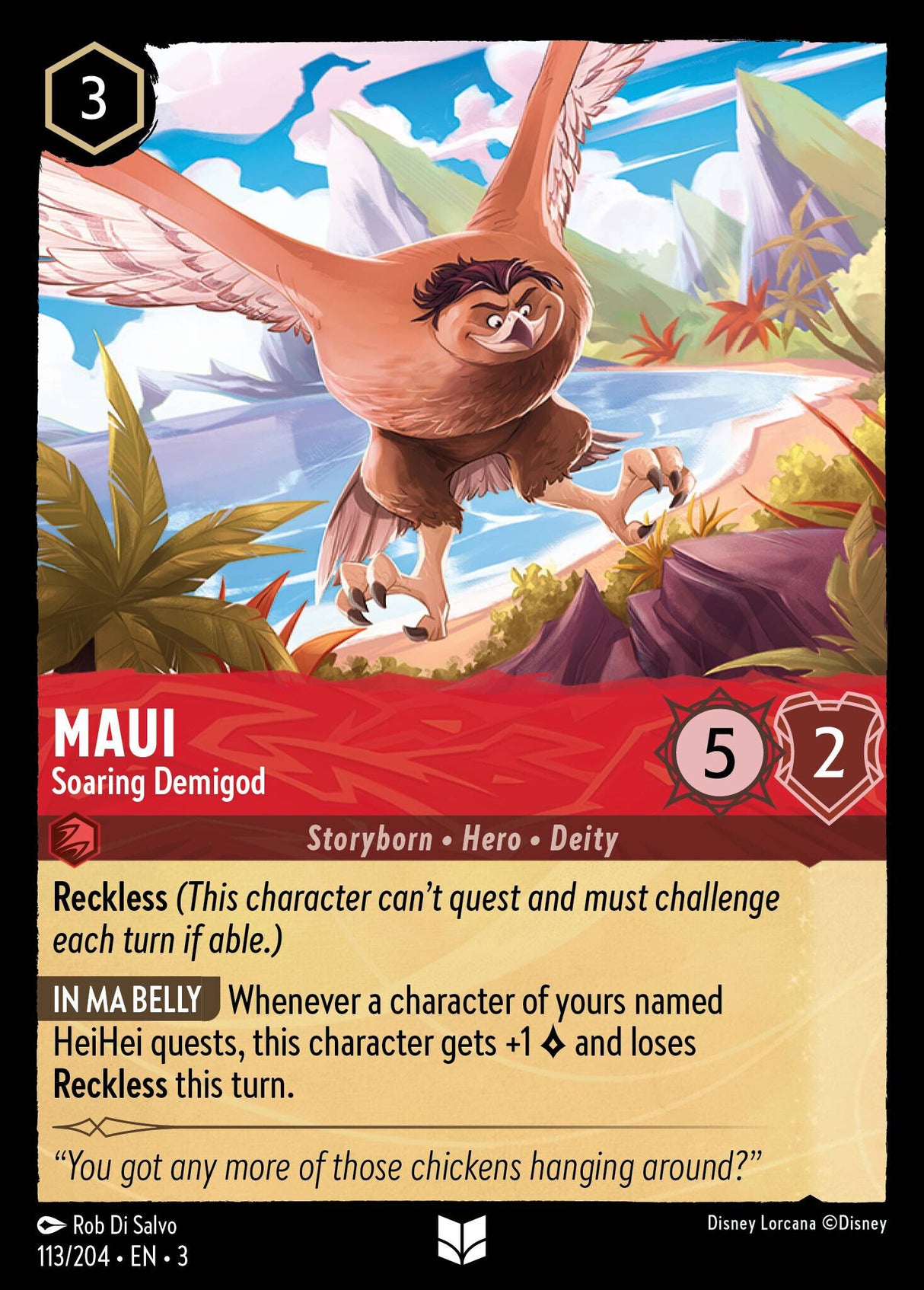 Disney Lorcana Into The Inklands 113/204 MAUI Soaring Demigod
