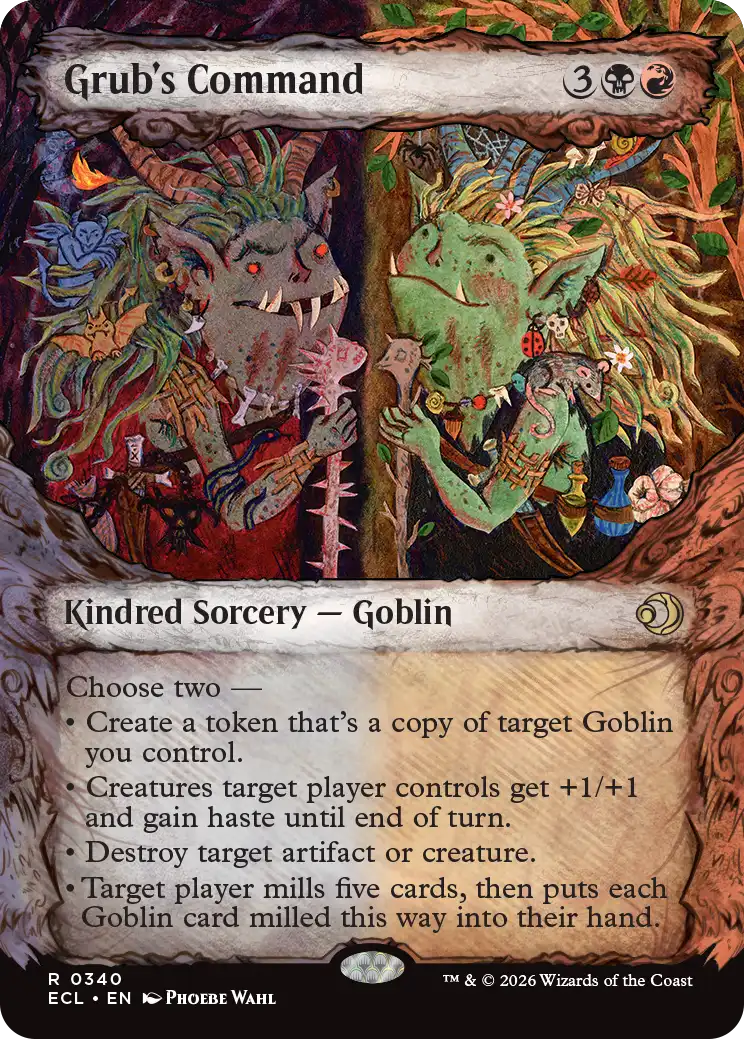 MTG Lorwyn Eclipsed 0340 Grub's Command Fable Frame
