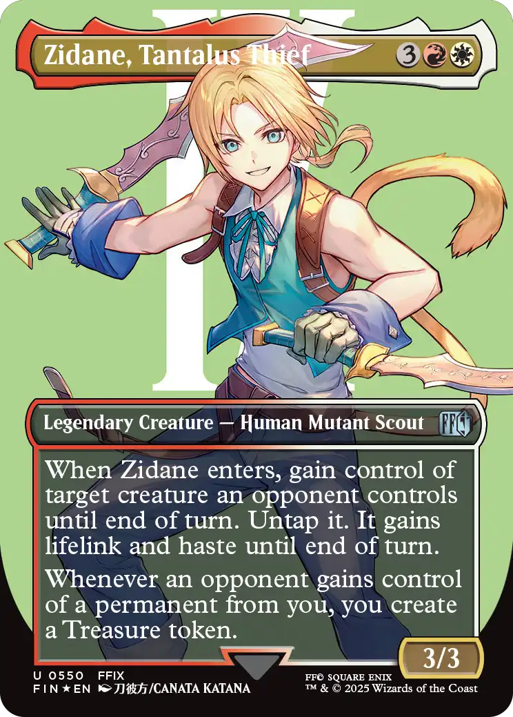 MTG - Final Fantasy 0550 Zidane, Tantalus Thief Borderless Surge Foil