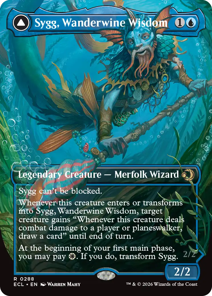 MTG Lorwyn Eclipsed 0288 Sygg, Wanderwine Wisdom Borderless Foil