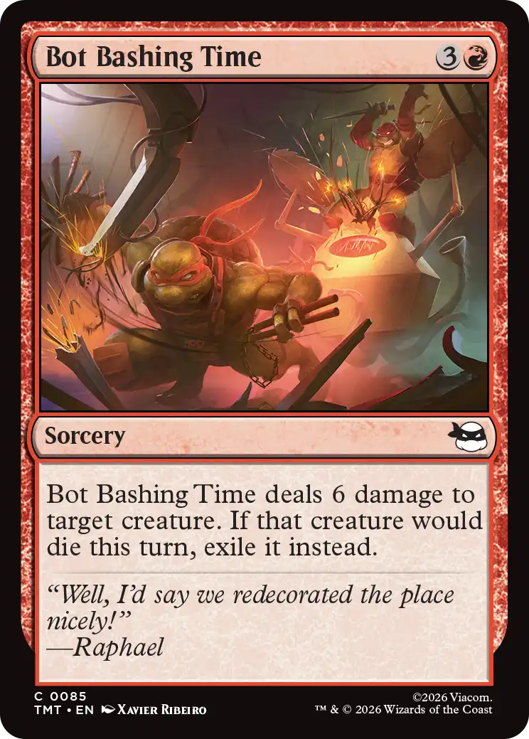 MTG Teenage Mutant Ninja Turtles 0085 Bot Bashing Time Foil