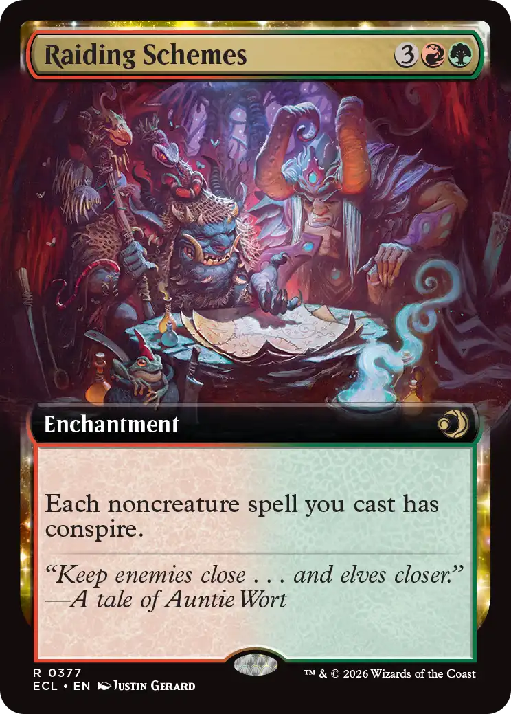 MTG Lorwyn Eclipsed 0377 Raiding Schemes Extended Art