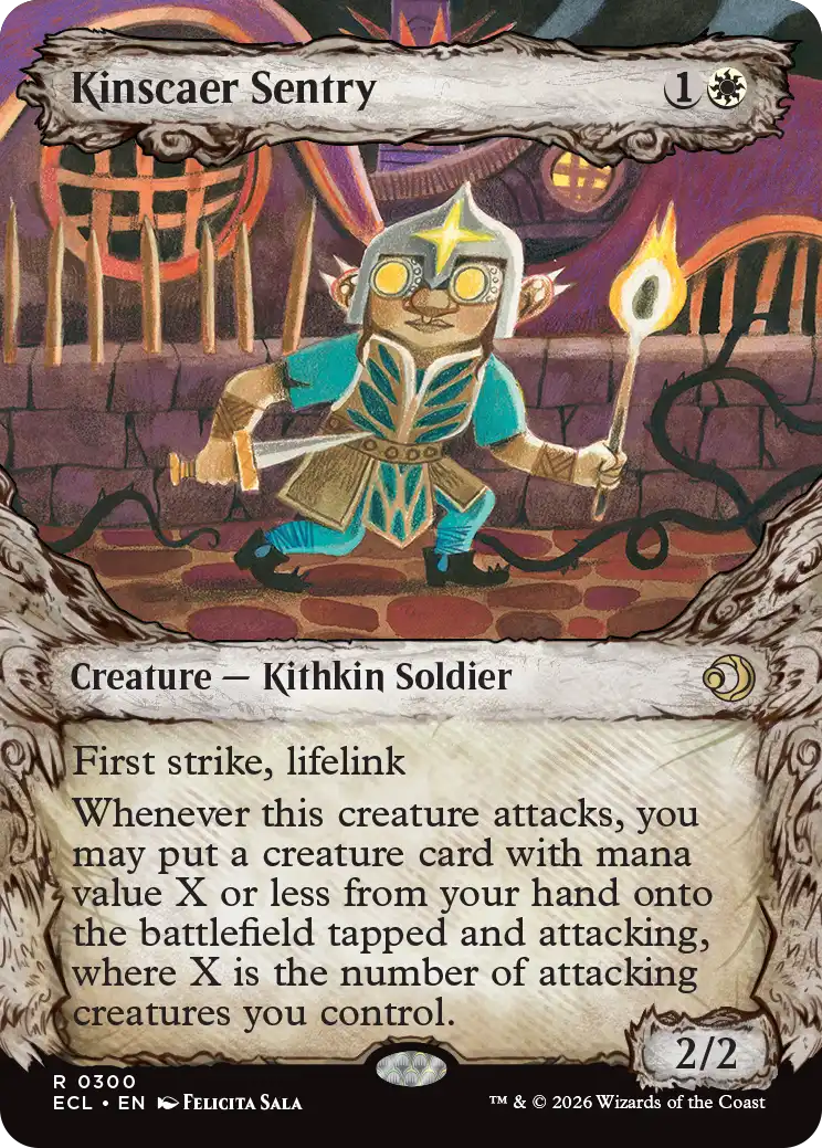 MTG Lorwyn Eclipsed 0300 Kinscaer Sentry Fable Frame
