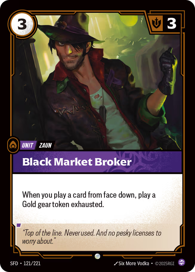 Riftbound: League of Legends TCG Spiritforged 121/221 Black Market Broker