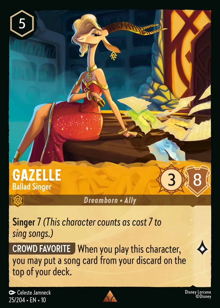 Disney Lorcana Whispers in the Well 025/204 Gazelle - Ballad Singer