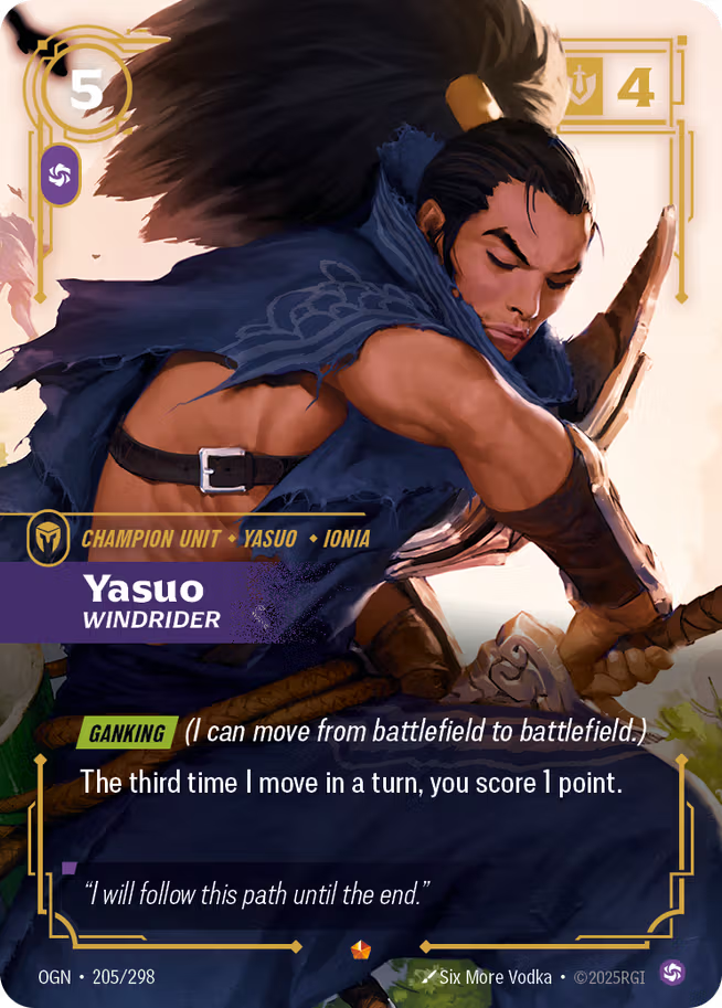 Riftbound: League of Legends TCG Origins 205/289 Yasuo, Windrider