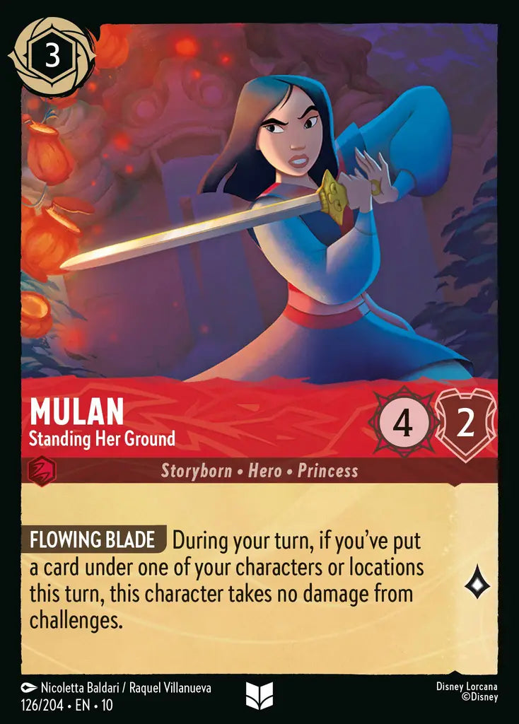 Disney Lorcana Whispers in the Well 126/204 Mulan - Standing Her Ground