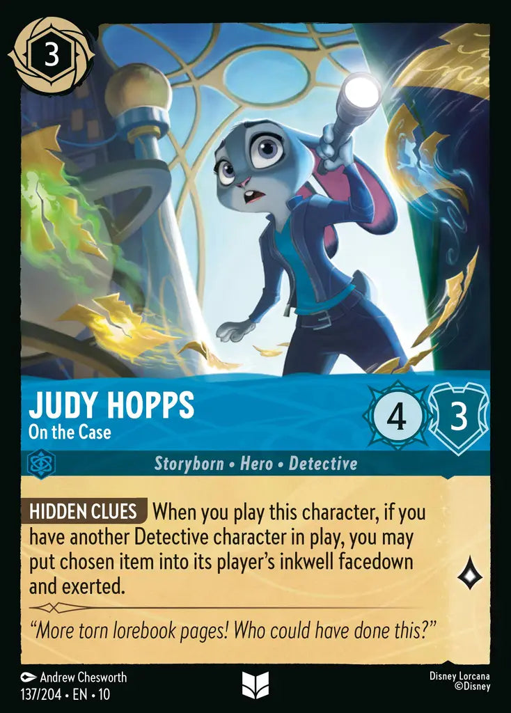 Disney Lorcana Whispers in the Well 137/204 Judy Hopps - On the Case
