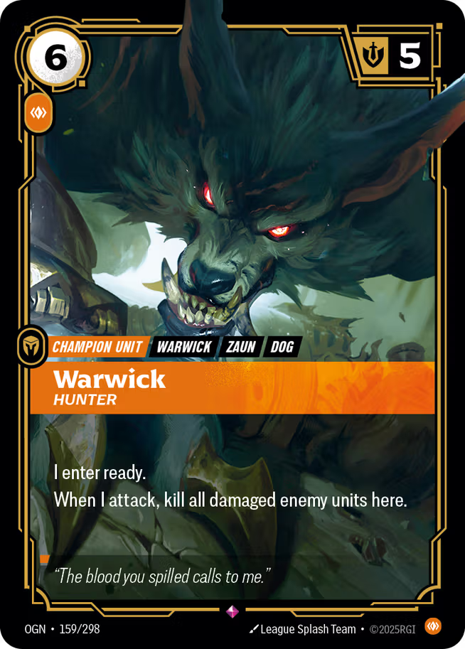 Riftbound: League of Legends TCG Origins 159/289 Warwick, Hunter