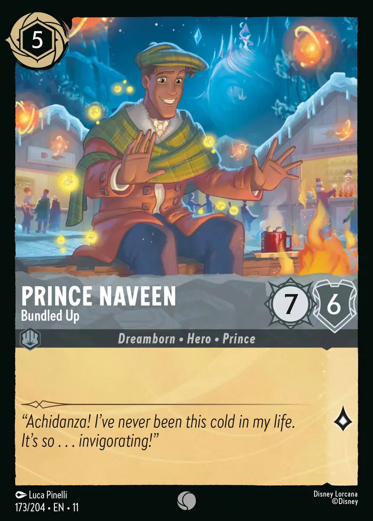 Disney Lorcana Winterspell 173/204 Prince Naveen - Bundled Up