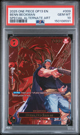 2025 ONE PIECE OP13-CARRYING ON HIS WILL #009 BENN BECKMAN SPECIAL ALTERNATE ART PSA 10