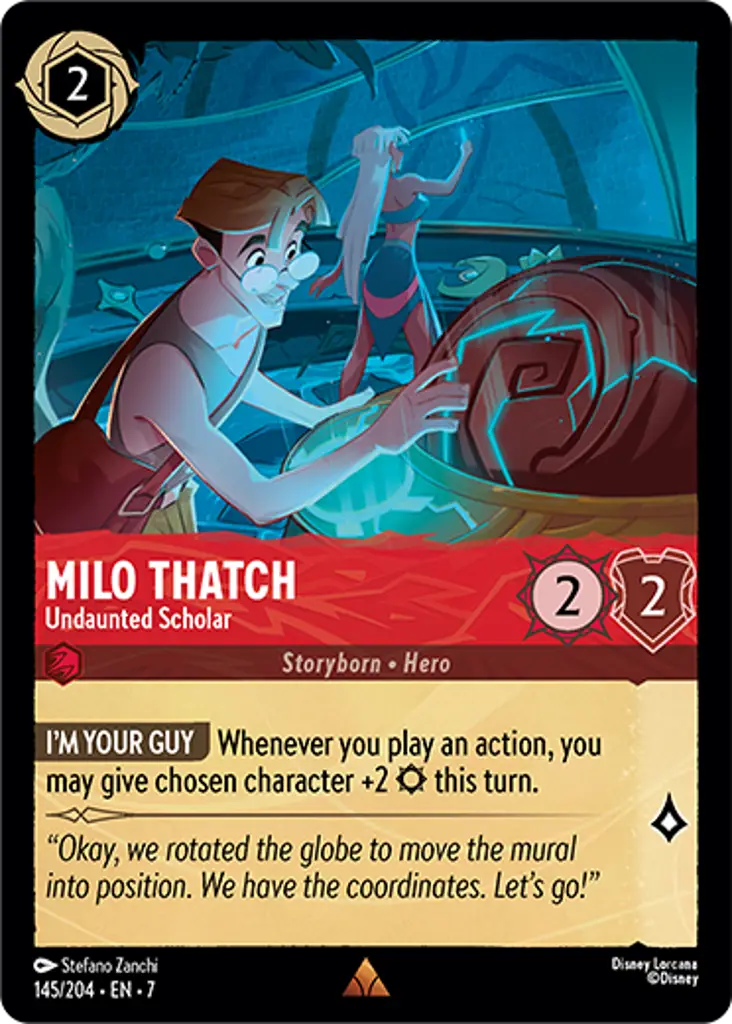 Disney Lorcana Archazia's Island 145/204 Milo Thatch - Undaunted Scholar