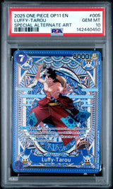 2025 ONE PIECE OP11-A FIST OF DIVINE SPEED #005 LUFFY-TAROU SPECIAL ALTERNATE ART PSA 10